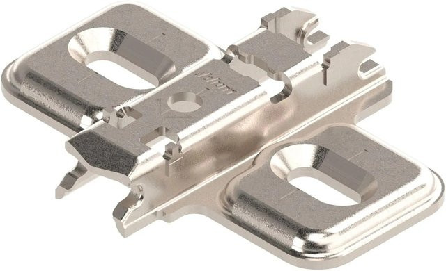 Blum Kreuzmontageplatte Clip Langloch aus Stahl in Nickeloptik Silber - Bild 1