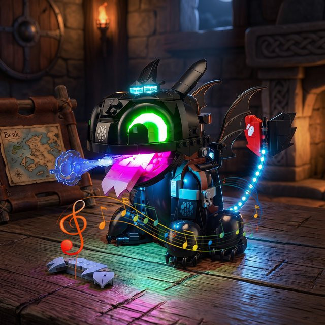 LED-Lichtset für LEGO Drachenzähmen leicht gemacht Zahnlos 10375 in Schwarz - Bild 1
