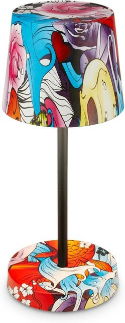 Brilo Akku Tischleuchte Piha mit Graffiti Motiv, dimmbar, LED, Multicolor, Höhe: 26 cm - Bild 1