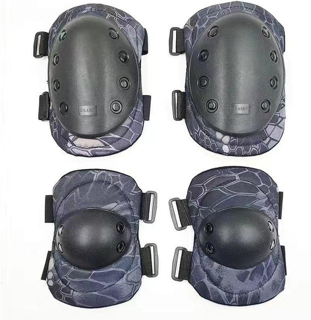 Super Six Taktische Knieschoner und Ellbogenschoner Set in Grau für Airsoft, Paintball und Outdoor-Aktivitäten - Bild 1