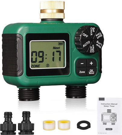 GoolRC Smart Bewässerungstimer aus Messing mit 2 Zonen und App-Steuerung in Blau