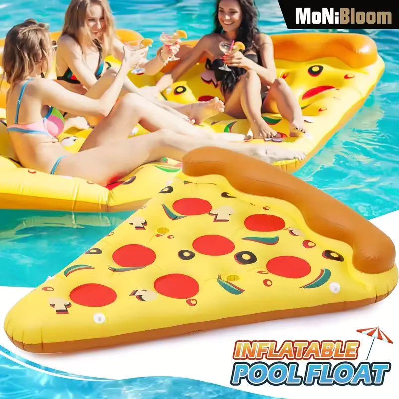 Aufblasbare Pizza Schwimminsel AZULBLANCO in Gelb und Mehrfarbig, Durchmesser: 152,4 cm - Bild 2