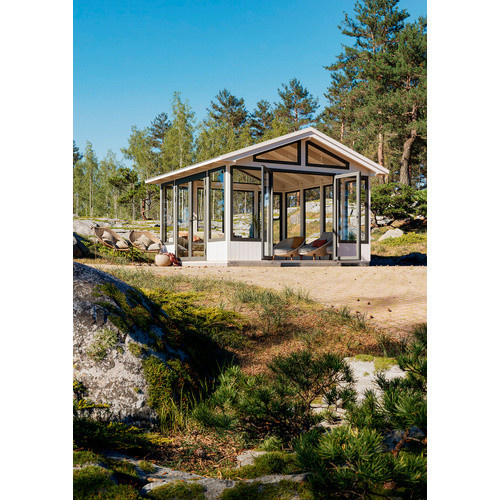 PALMAKO Pavillon Isabella aus Fichtenholz mit Satteldach in Weiss, B/T/H: 465 x 465 x 315 cm - Bild 1