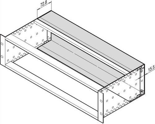 Schroff Rückplatte aus Edelstahl, 2er-Set, B/H/T: 23,5 x 17,5 x 6,0 cm - Bild 1