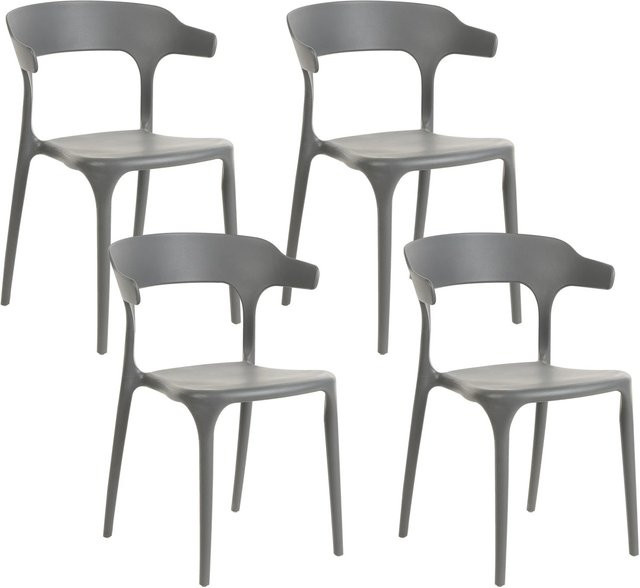 Beliani Esszimmerstuhl modern in Grau mit mattem Finish, B/T/H: 44 x 52 x 76 cm - Bild 1
