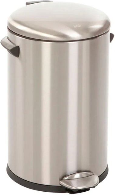 PROREGAL Retro Treteimer Silber mit markanten Griffen und Kugelkappe, Höhe: 41,2 cm, Durchmesser: 25 cm, 12 Liter - Bild 1