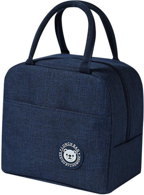 Aopowaqy Lunchbox Tasche mit Isolierung und Eisbecher-Funktion in Black und Blue, B/T/H: 23,0 x 13,0 x 21,0 cm - Bild 1