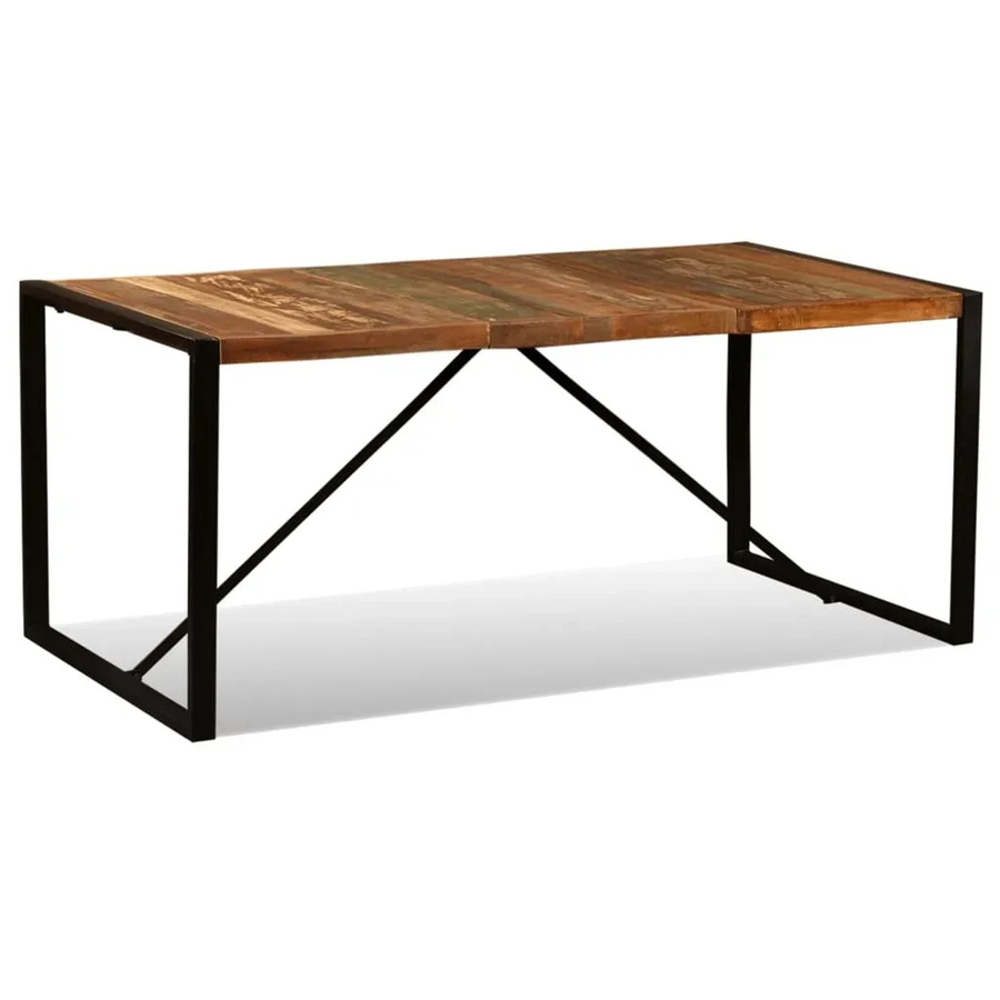 vidaXL Esszimmertisch aus Massivholz im Industrial Design, Mehrfarbig, B/T/H: 180 x 90 x 76 cm - Bild 2
