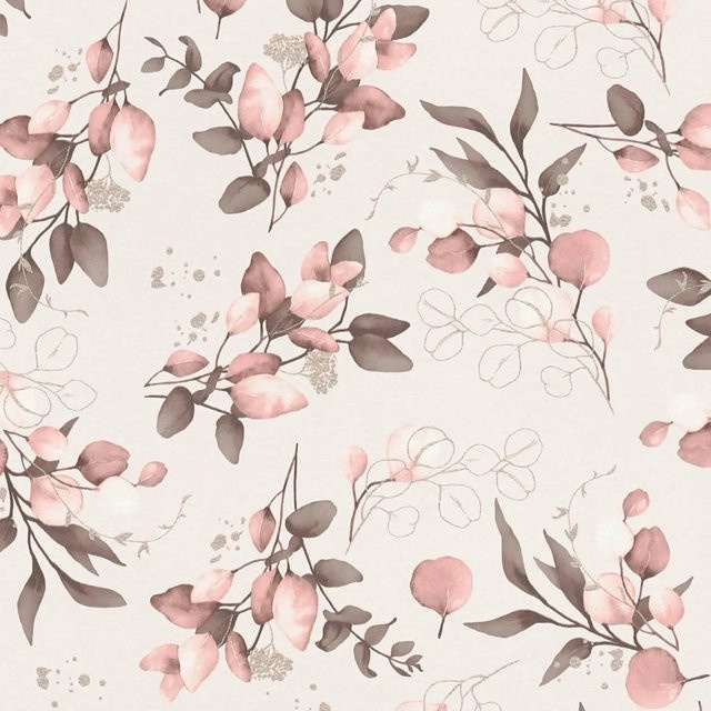 PROFHOME Landhaus Tapete Floral in Rosa, Pink, Gold und Braun, Vlies, 0,53 m x 10,05 m - Bild 1