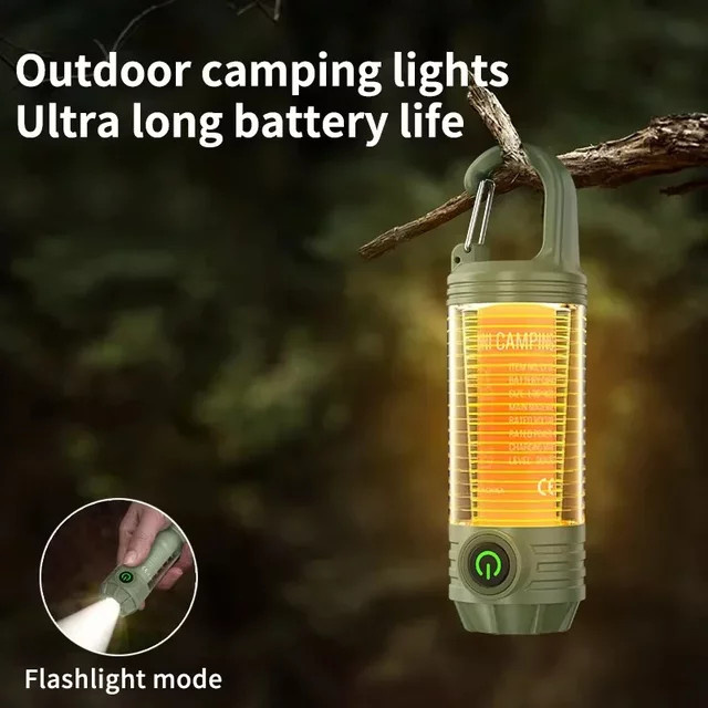 ESMARTER Multifunktionale Outdoor-Campinglampe als wiederaufladbare wasserdichte LED-Taschenlampe und tragbares Nachtlicht für deine Reise und das Zelt - Bild 1