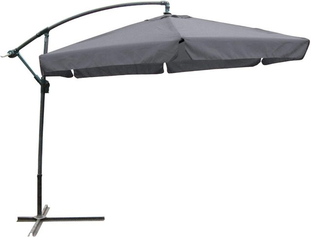 DELUKE Ampelschirm CALLI 6-Eckig in Anthrazit mit Ständer, Durchmesser: 300 cm, UV-Schutz 30, Polyester und Stahl - Bild 1