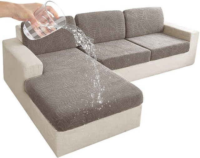 Wasserdichter Jacquard Sofa-Sitzkissenbezug von airldianer in Größe S, rutschfester Schonbezug aus Polyester für Sofa und Sessel - Bild 1