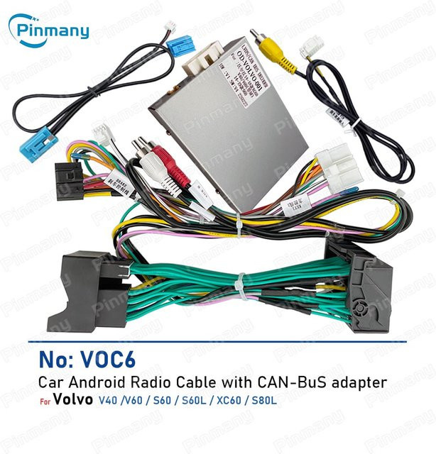 pinmany Auto-Radio-Kabel Stromkabeladapter mit CAN-Bus-Decoder VOC6 für Volvo XC60 S80L V60 V40 S60L S60 Modelle 2014 bis 2017 - Bild 1
