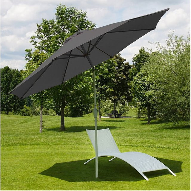 MCW Sonnenschirm Asti neigbar aus Polyester und Alu in Anthrazit mit Ø 3 m - Bild 1