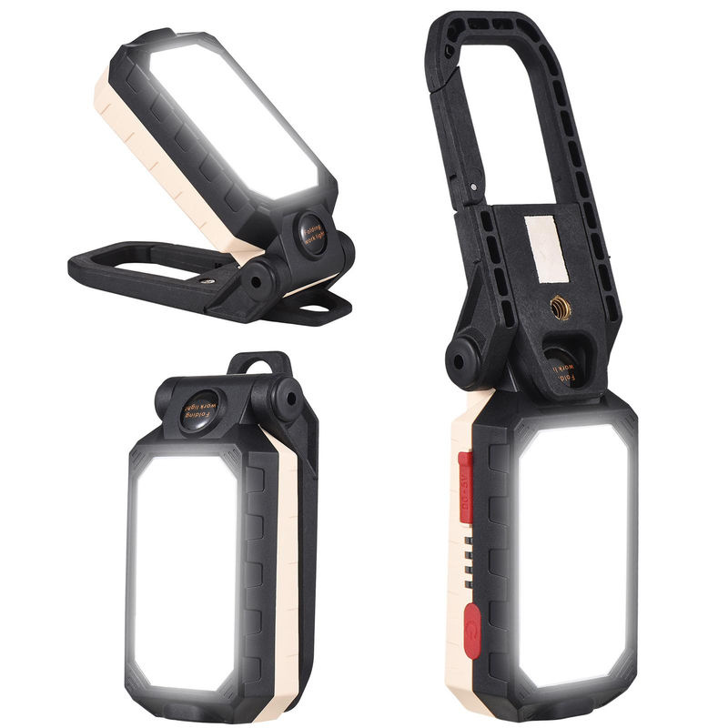 Aoresac COB-Arbeitsleuchte LED-Taschenlampe mit Magnetfuß und Aufhängehaken, USB-wiederaufladbar, Schwarz/Weiß - Bild 5