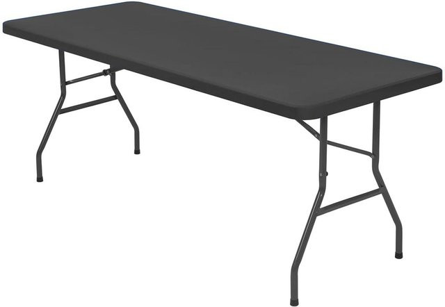 RTTIME Elastische Rechteck Tischdecke aus Spannstoff für Klapptische, Waschbar, Dunkelgrau, B/L: 76 x 183 cm - Bild 1