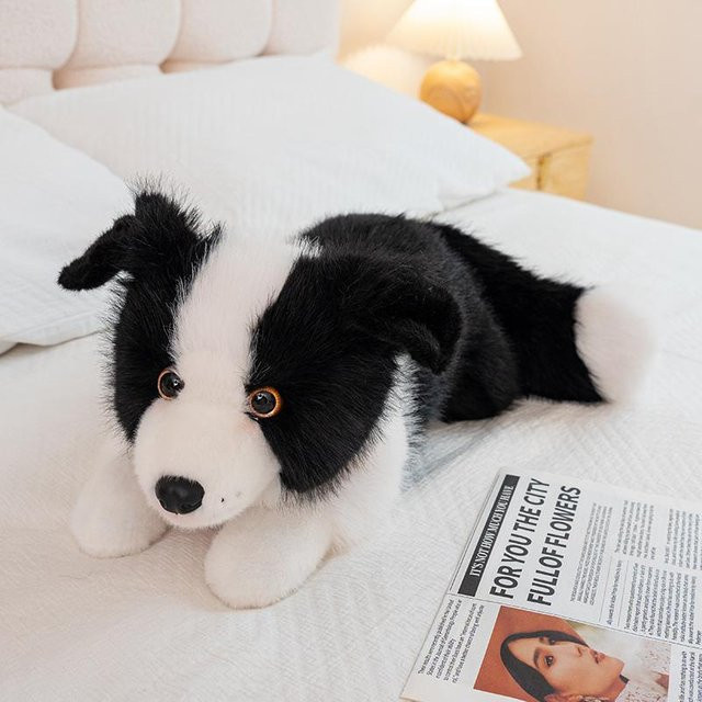Yiran toy Border Collie Welpe, Plüschtier, Schwarz Grau Braun, ab 14 Jahren - Bild 1