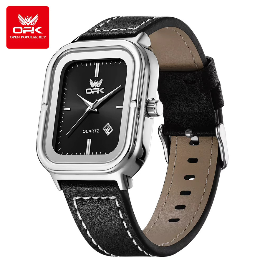 OPK Armbanduhr, Quarz, Lederarmband, Schwarz, Herren - Bild 2