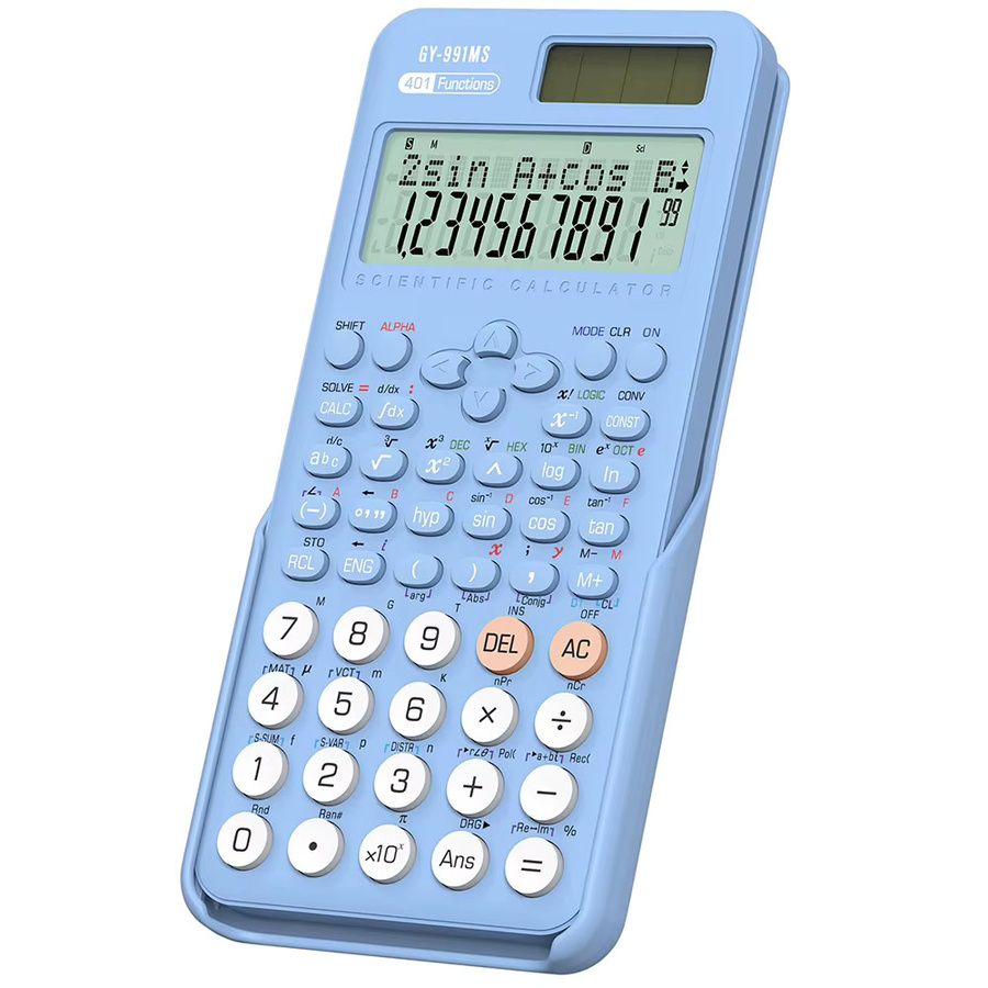 ROATEE Wissenschaftlicher Taschenrechner 991 MS in Blau mit 401 Funktionen und 2-zeiligem Display inklusive Schiebedeckel - Bild 2