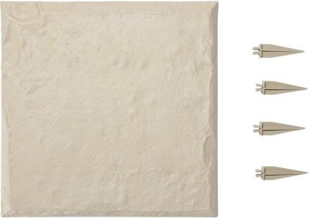 VEVOR Trittsteine Garten Set, 16 Stück, Beige, Dekorative Gehwegplatten aus Kunststoffharz mit Pfählen in Steinoptik für Rasen und Terrasse, B/B: 39,5 x 39,5 cm - Bild 1