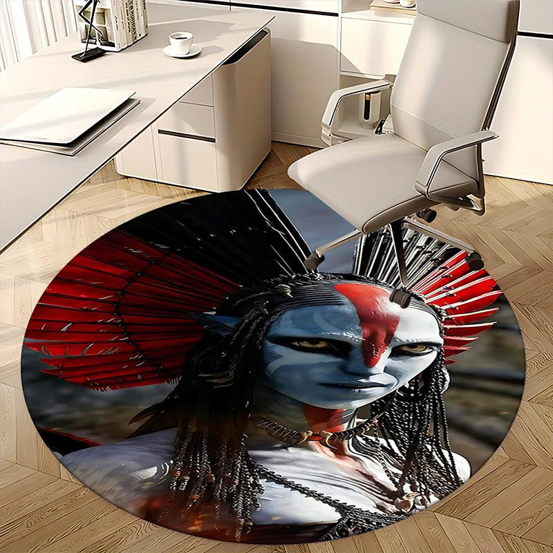 Runder Teppich im Avatar-Design aus Polyester, Mehrfarbig, Durchmesser: 80 cm - Bild 2