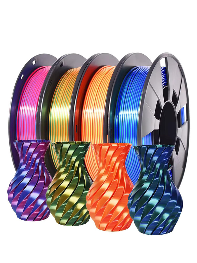 DINGSUN 3D 3D-Drucker Filament Set aus zweifarbigem Seiden-PLA, 1,75mm, Multicolor, 4 Spulen à 250g - Bild 6