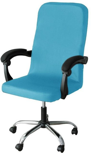 Bestbags Elastischer Stuhlbezug für Büro- und Gaming-Drehstühle, Blau, Waschbarer Spandex-Überzug für Sessel und Arbeitszimmer - Bild 1