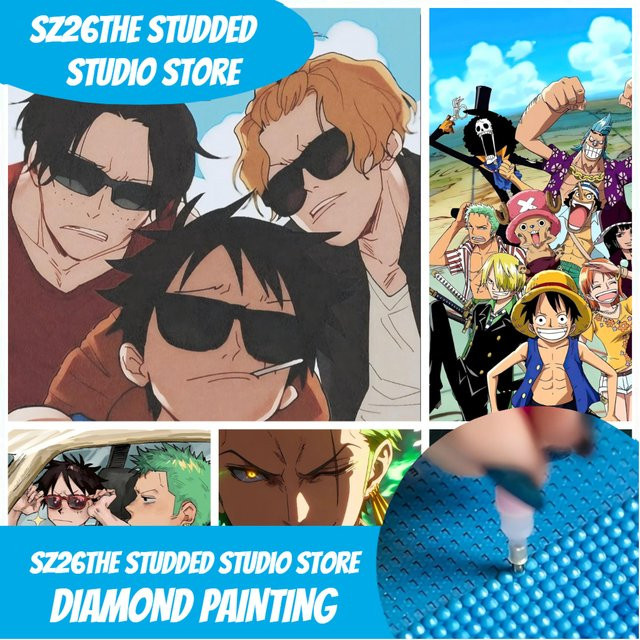 One Piece Straw Hat Pirates Wanted Poster 5D Diamantmalerei DIY Strass-Stickerei Sz26 - Bild 1