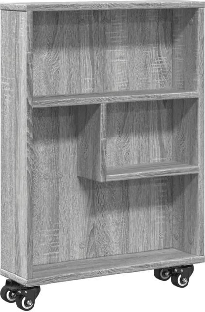 vidaXL Aufbewahrungswagen schmal in Grau Sonoma aus Holzwerkstoff mit Rollen, B/T/H: 48 x 15 x 68 cm - Bild 1