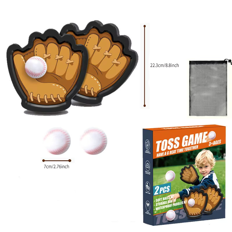 heyfon Tragbares Wurf- und Fangspiel-Set, klebrige Bälle, Baseball-Trainingshandschuh, ab 3 Jahren - Bild 6