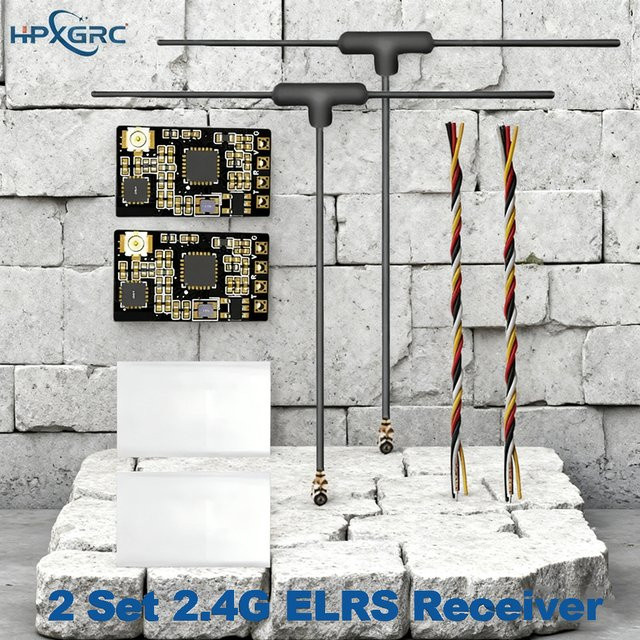 HawkSpeed 2er-Set HPXGRC 2.4G ExpressLRS ELRS-Empfänger in Schwarz für FPV Freestyle Long Range Drones und High-Speed-Signal RC DIY-Teile - Bild 1