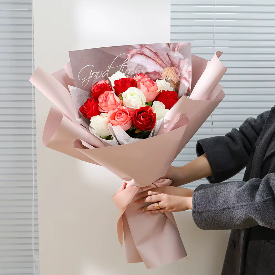 MENGHAO Rosen-Kunstblumen Set in Weiß, 3 Stück, Höhe: 48 cm, künstliche Blumen für Dekoration und Hochzeiten - Bild 3