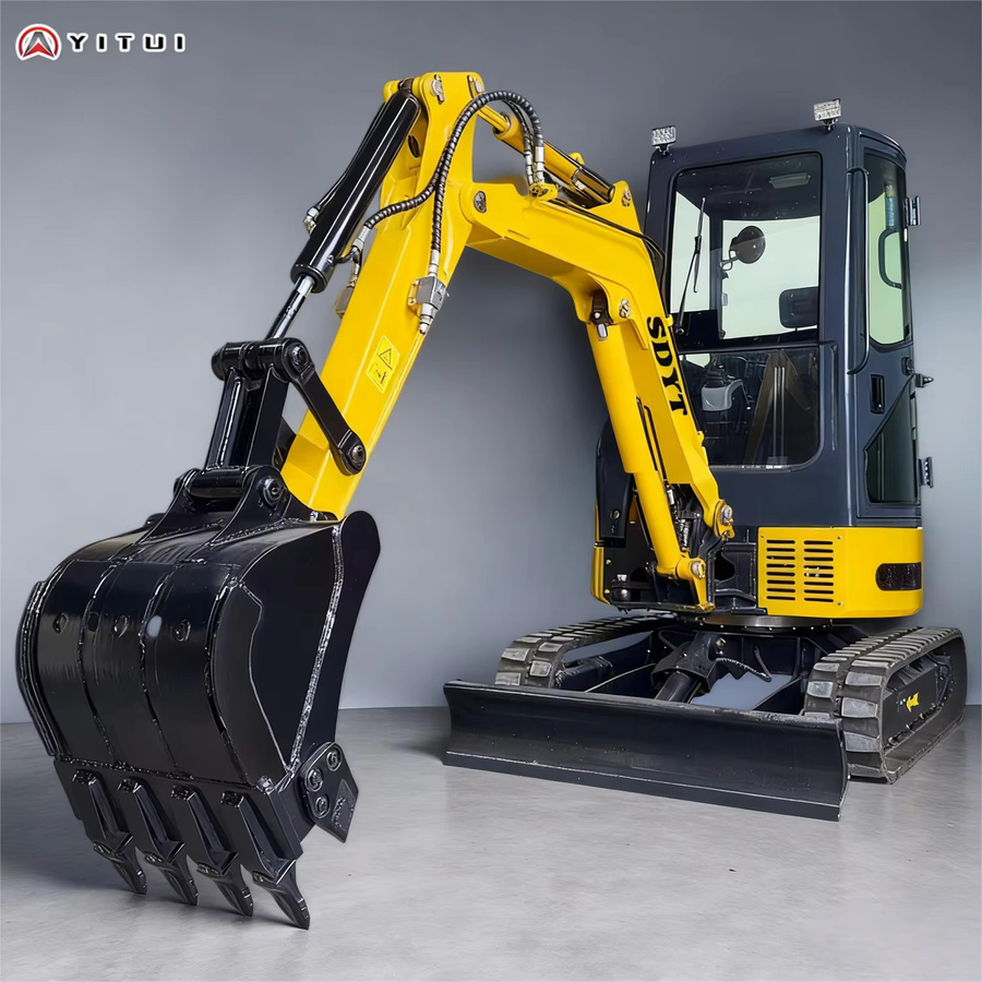 YITUI Mini-Bagger Diesel-Raupenbagger 1,2 Tonnen in Gelb mit CE und EPA Euro 5 Zertifizierung - Bild 3