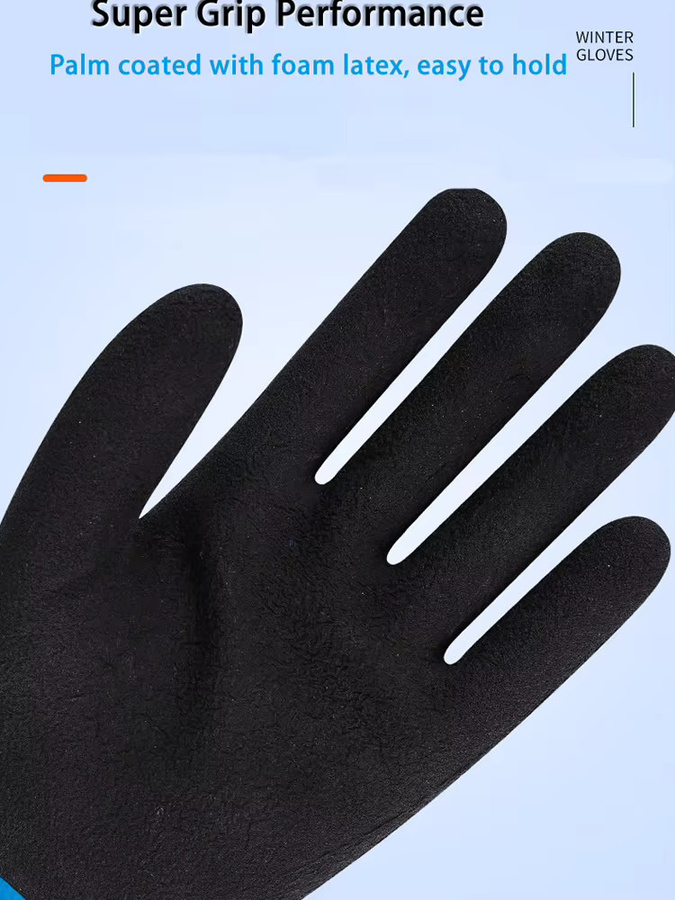 10 Paar ELESESAFE Winter-Arbeitshandschuhe aus Gummi, wasserdicht und thermisch, blau - Bild 4