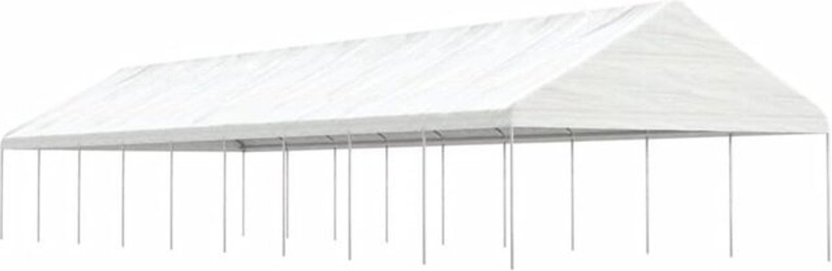 Vidaxl Pavillon mit Dach aus Polyethylen in Weiß B: 20,07 m, T: 5,88 m, H: 3,75 m - Bild 1