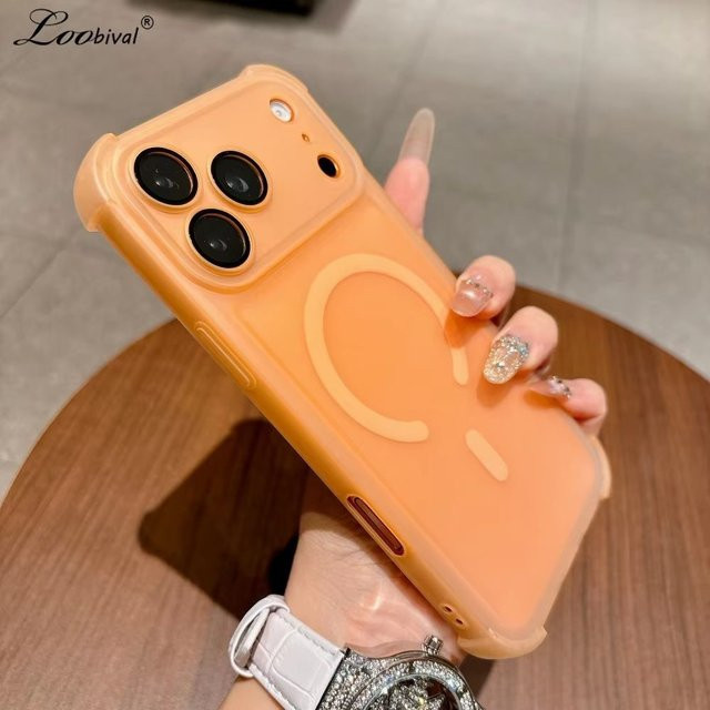 Loobival Matte TPU-Hülle mit MagSafe und magnetischem Kameraschutz für iPhone, Schwarz - Bild 1