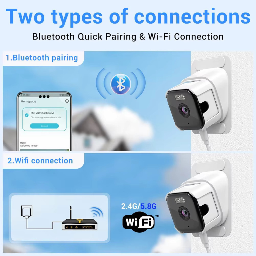 Jaxcam 5MP HD Fensterkamera mit 5GHz WiFi, Nachtsicht und Bewegungserkennung in Weiß - Bild 3