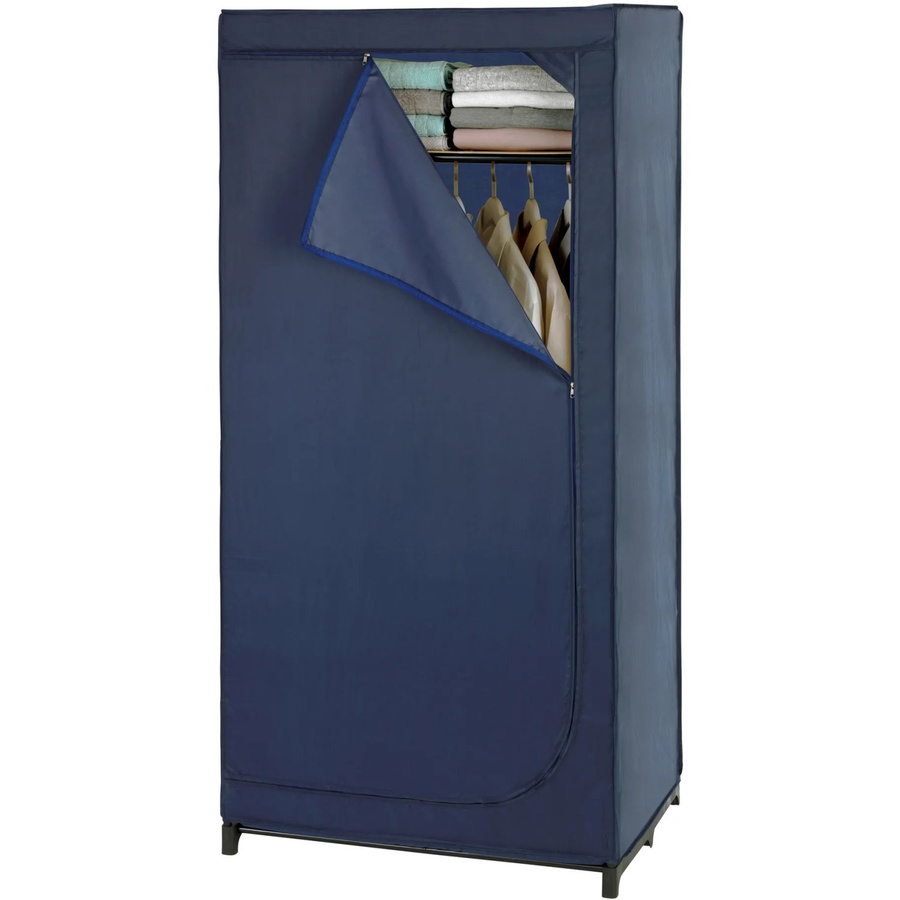 Wenko Kleiderschrank Business Dunkelblau mit Ablage und Kleiderstange, B/T/H: 75 x 50 x 160 cm - Bild 2
