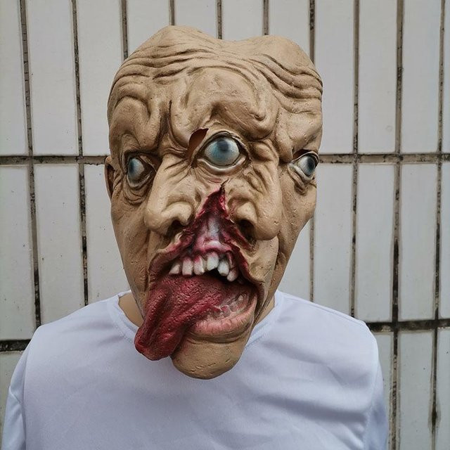 Horror Dämon Dreiäugige Maske Adult, One Size, beige - Bild 1