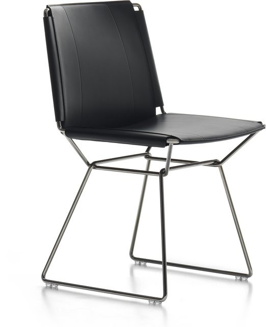 MDF Italia Neil Stuhl aus Leder in Schwarz im Bauhausstil - Bild 1