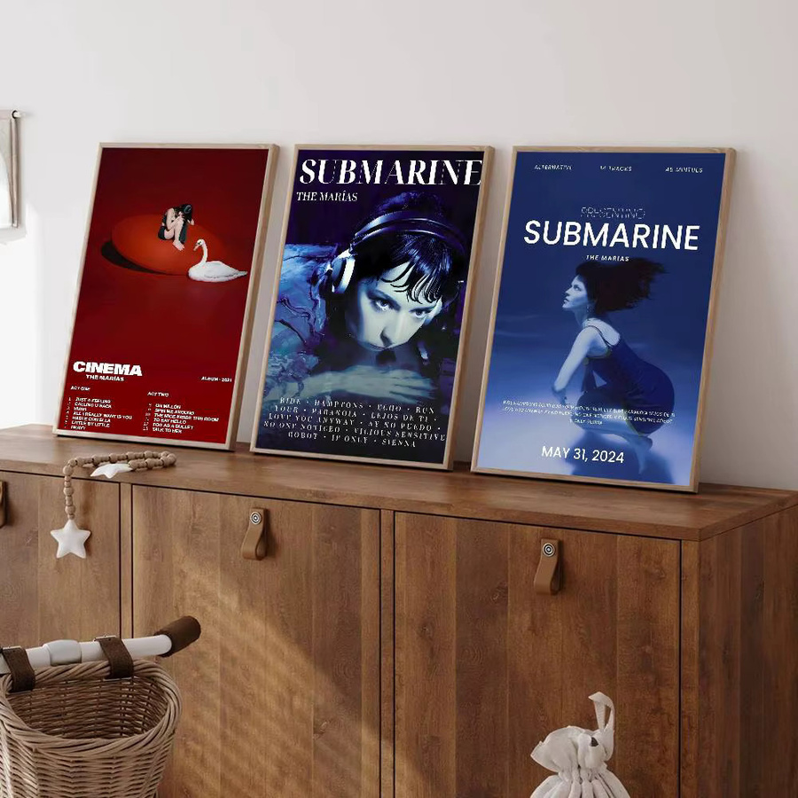 The M-Marias Submarine Band Whitepaper Poster Wandkunst in Weiß als moderne Grafik-Wanddekoration - Bild 3