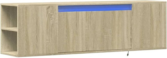 vidaXL TV-Wandschrank mit LED-Beleuchtung in Sonoma-Eiche, B/T/H: 135 x 31 x 39,5 cm - Bild 1
