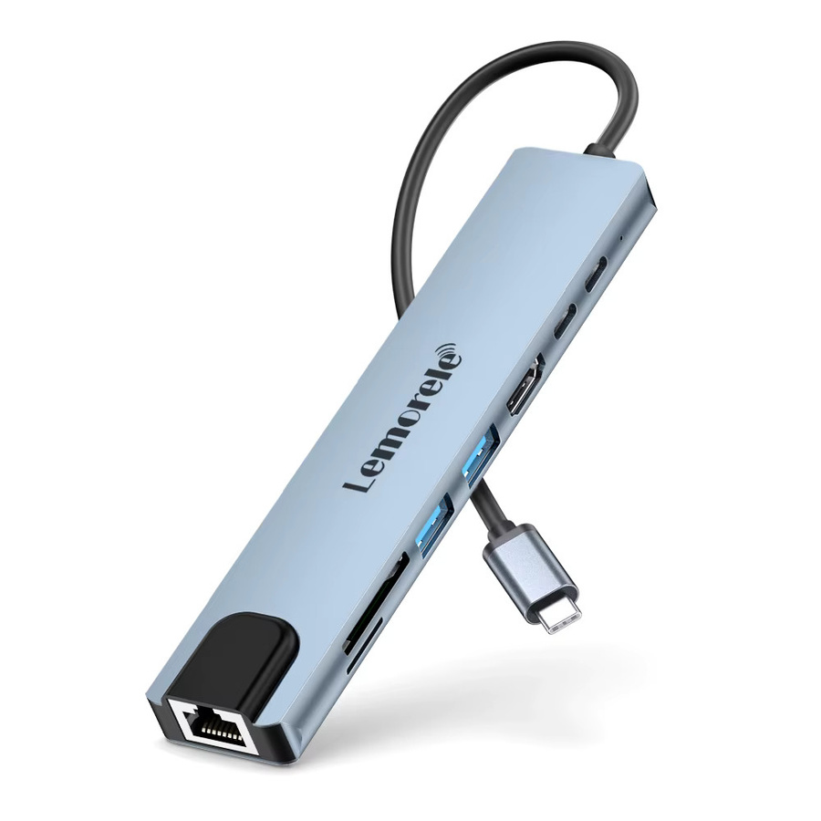 Lemorele 8-in-1 USB-C-Laptop-Dockingstation mit 4K 60 Hz HDMI, RJ45 Ethernet, SD und TF-Kartenleser für Tablet, Projektor und TV - Bild 5