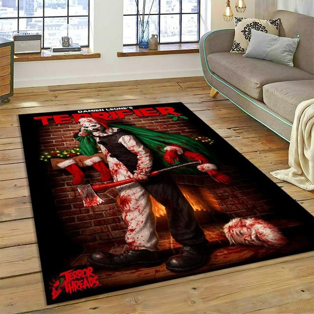 Karpetti 3D Terrifier 3 Horror Clown Teppich, Waschbarer Polyester Teppich für Wohnzimmer und Schlafzimmer, B/B: 100 x 150 cm, Multicolour - Bild 1