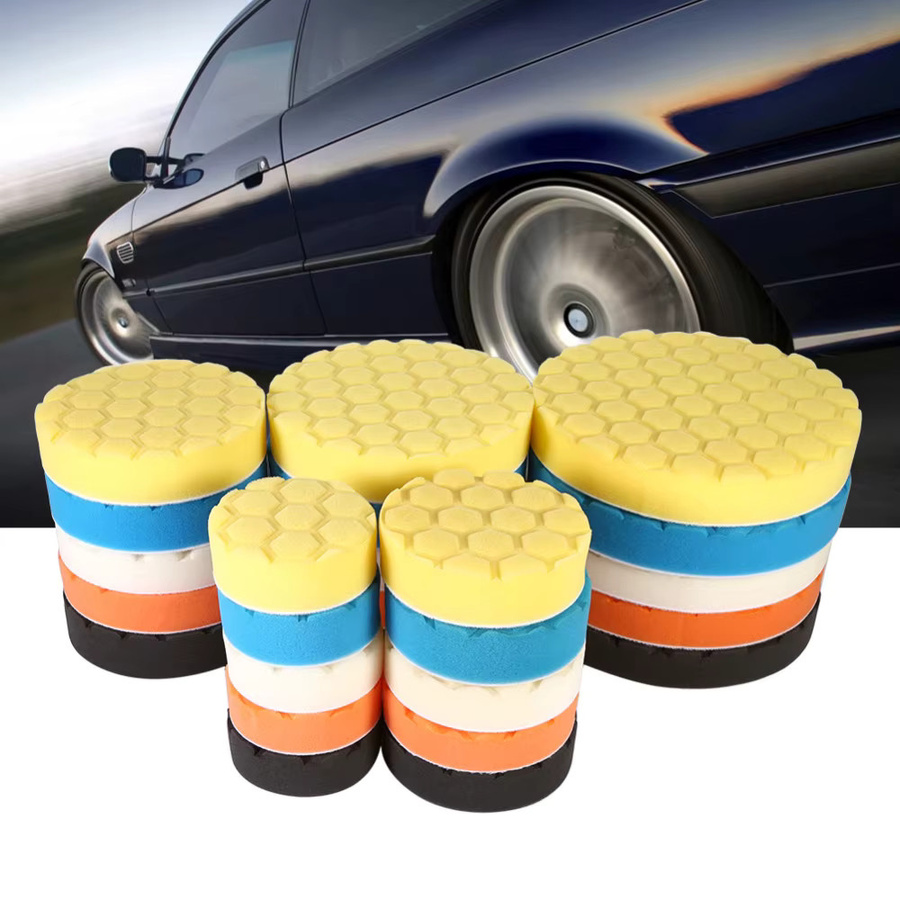 Toorise 5-teiliges Auto Polierpad Set mit selbstklebendem Polierschwamm und Wollpads in Multicolour für Bohrer und Poliergeräte - Bild 4