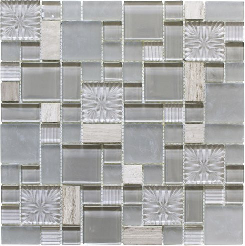 HuH Mosaik Mosaikfliese Avantgarde Wandbelag in Grau mit Steinoptik B/H: 30 x 30 cm - Bild 1