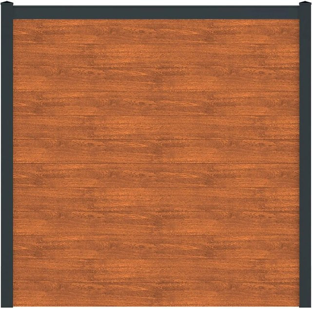 Vidual Sichtschutzzaun Snap 140 aus Aluminium in Light Oak, blickdicht, Aufdübelung, Höhe: 175 cm, Breite: 21,30 m - Bild 1