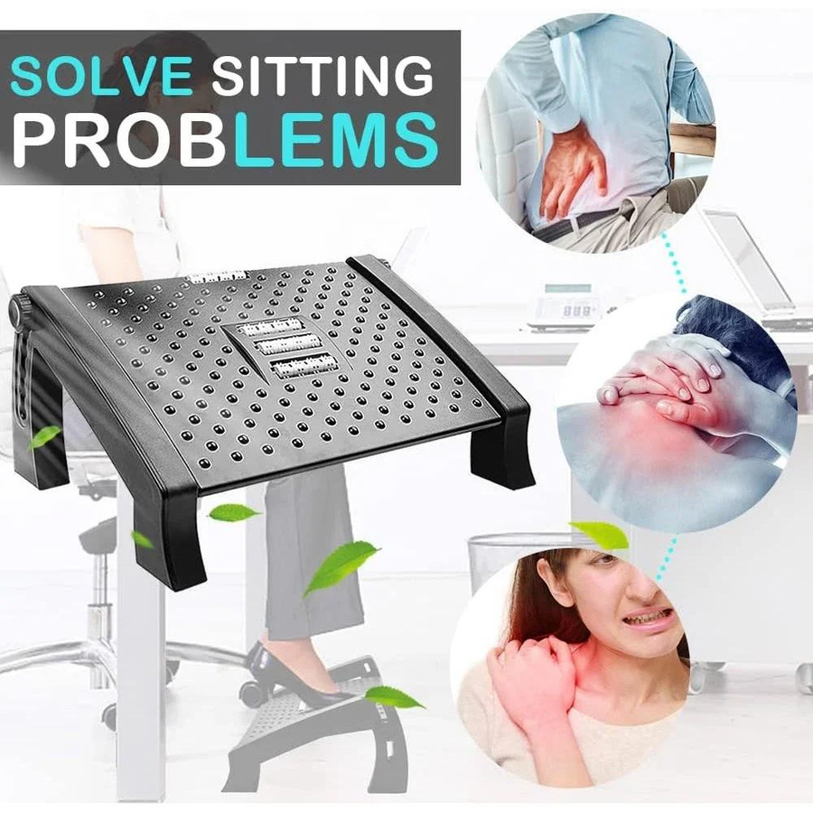 Ergonomische Büro Fußstütze in Schwarz mit verstellbarer Höhe zur Förderung der Durchblutung und Druckentlastung - Bild 4