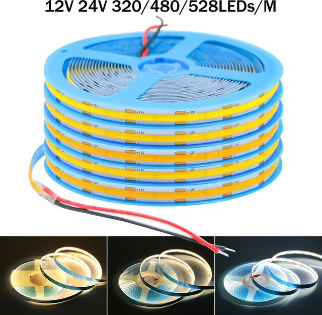 XUNATA COB LED-Streifenlicht 12V Flexibles lineares Licht mit hoher LED-Dichte in Weiß Warm Natur - Bild 1