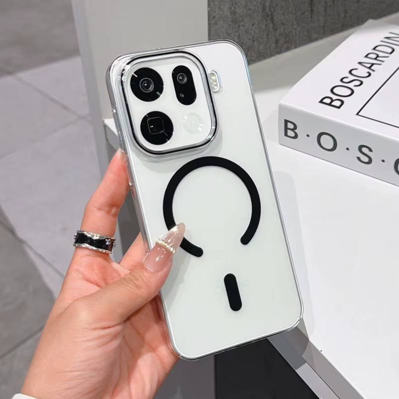 Transparente magnetische Schutzhülle für OPPO Find X9 Pro, schlanke PC-Rückabdeckung mit Stoßdämpfer-Schutz und Unterstützung für kabelloses Laden - Bild 1